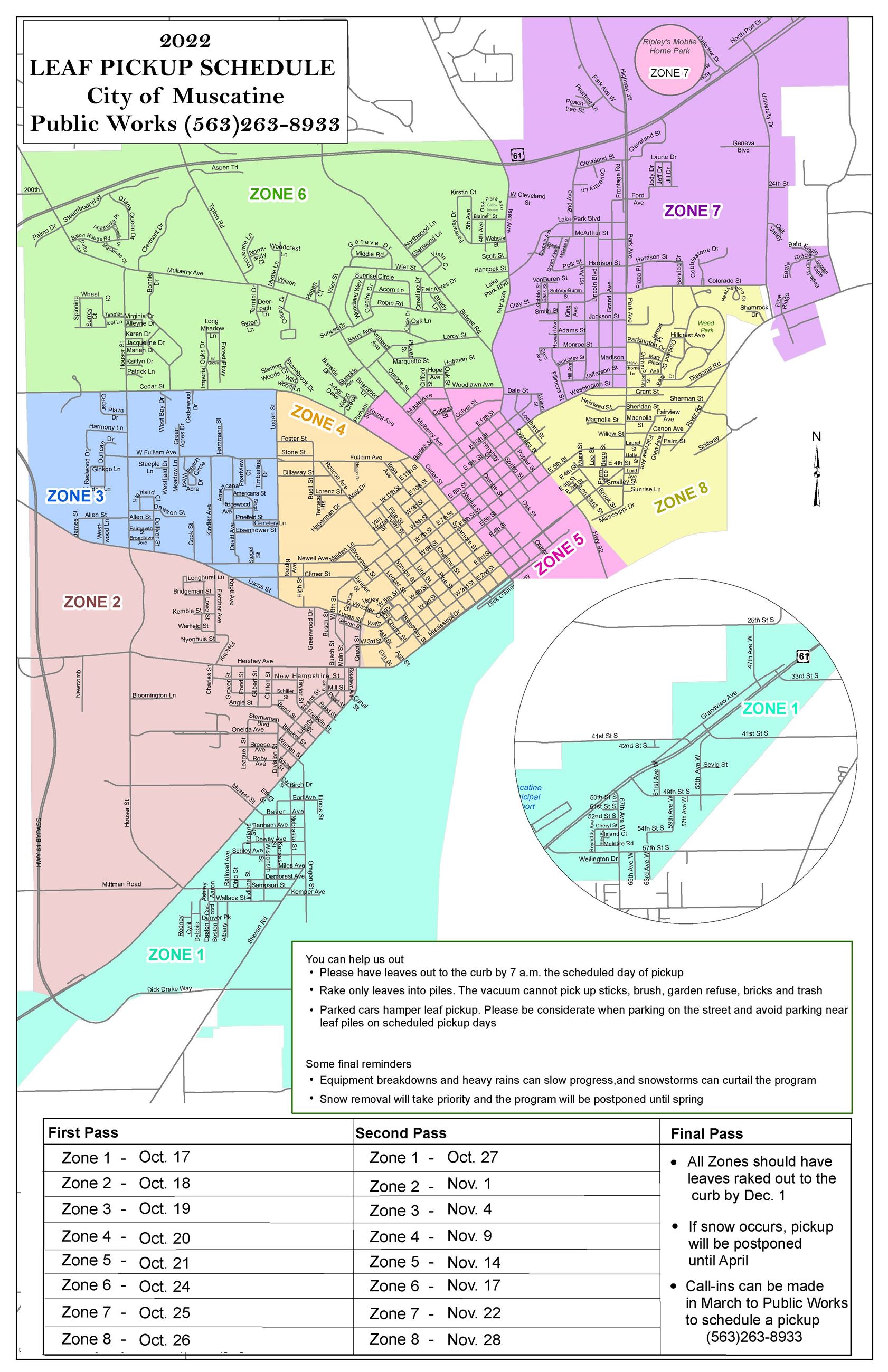 2022 Leaf Collection Schedule and Map (JPG)