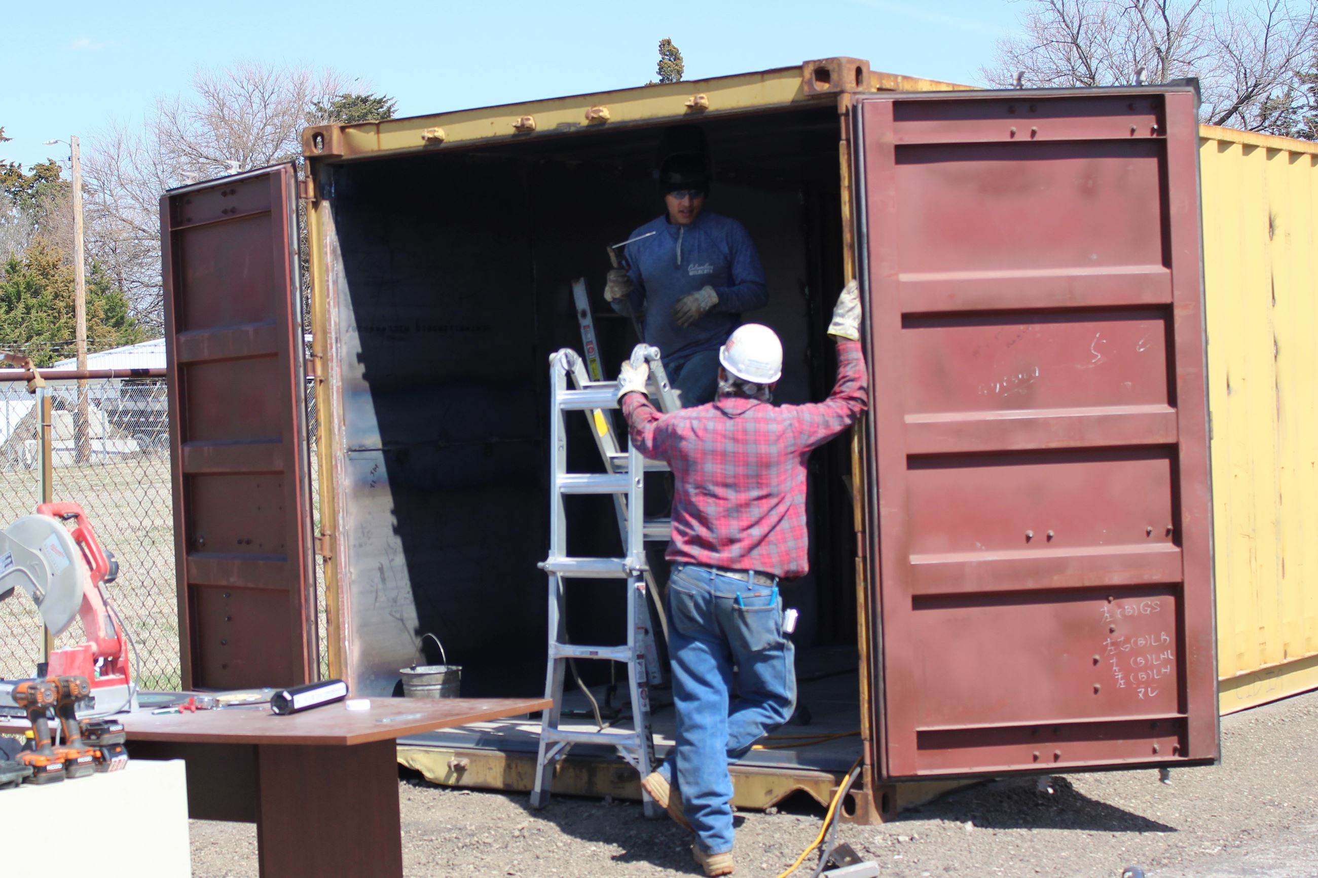 Fire Training Facility - Welding in Container 1 (JPG) 04-11-23 